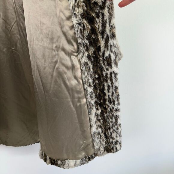 Unbranded Faux Fur Persian Contrasting Oversized Collar Overcoat - Picture 15 of 15